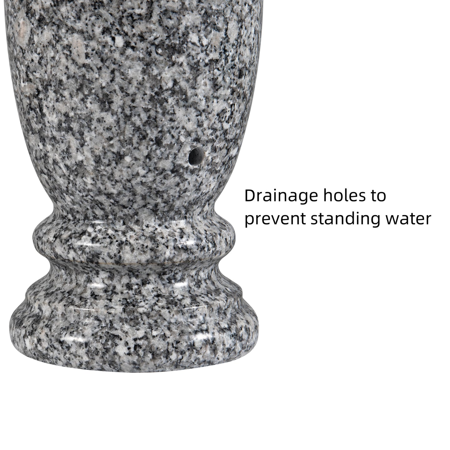 Granite Cemetery Vase for Grave Markers,Heavy Headstone Memorial Flower Holder Decaration.